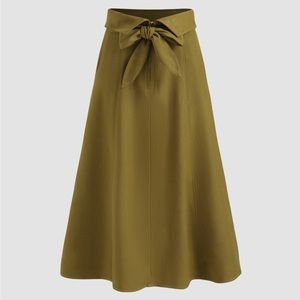 NWT Olive Green Midi Skirt with optional belt